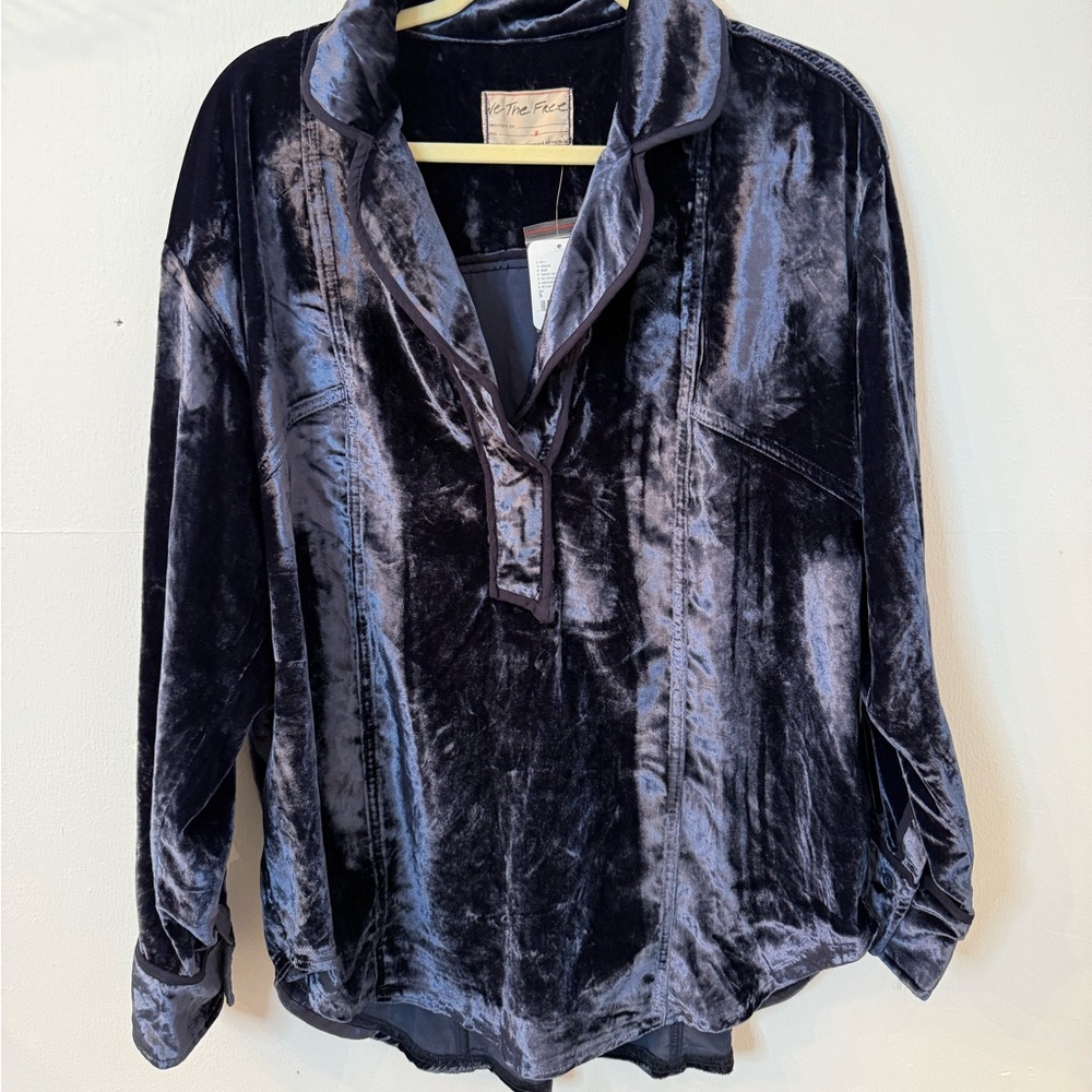 We The Free Luxy velvet solid night sky